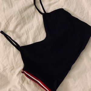 striped cropped tank